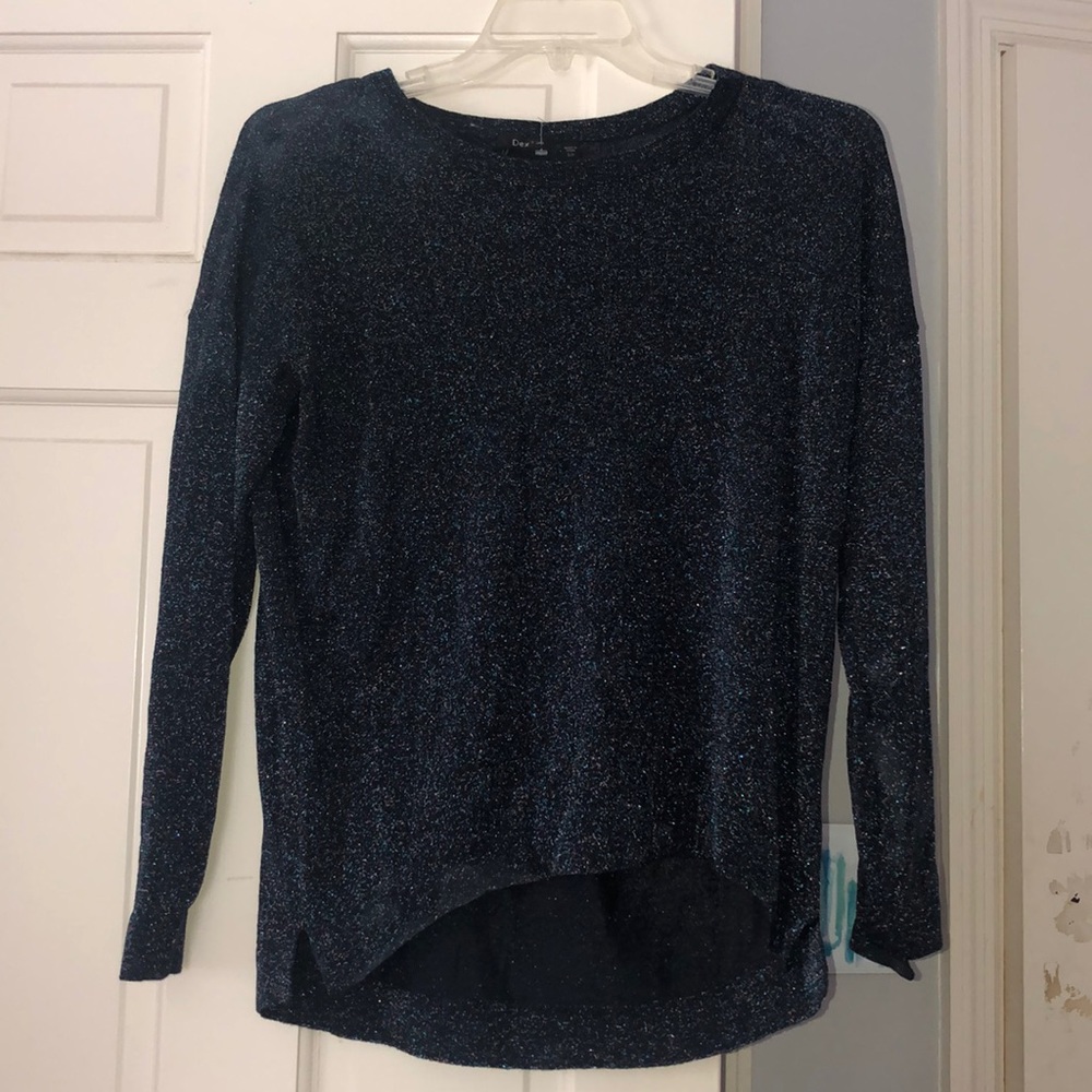 sparkly blue shirt
